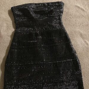 WOW Couture Shimmering Black Strapless Dress